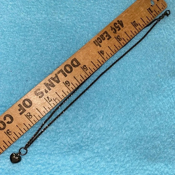 MILOR ITIALY  .925 chocolate vermeil sterling silver chain puffy heart anklet - Picture 7 of 7